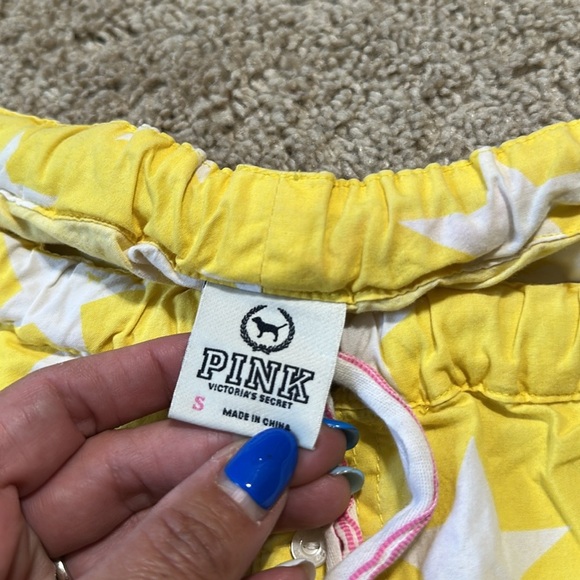 Victoria Secret PINK Yellow Star Pajama /Lounge Pants size Small - Picture 5 of 6